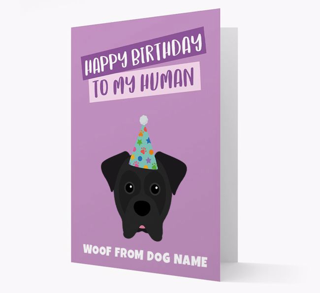 Personalised 'Happy Birthday To My Human' Card with {breedCommonName} Icon